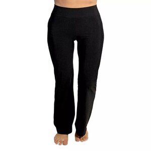 88$ Plush Fleece Lined Matte Flare Leg Pull On Pants High Rise Size M Black